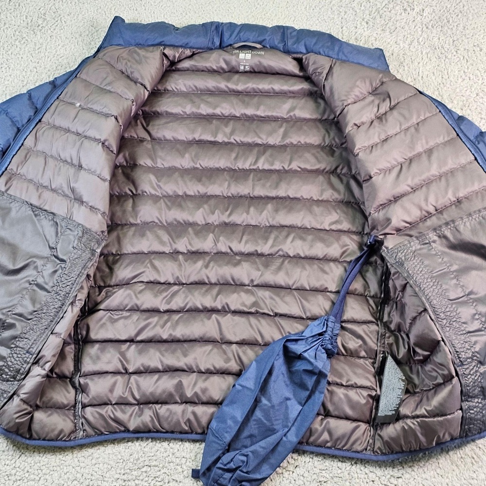 Uniqlo Jacket Mens Large Blue Ultra Light Down Puffer Packable Lightweight - Picture 7 of 12